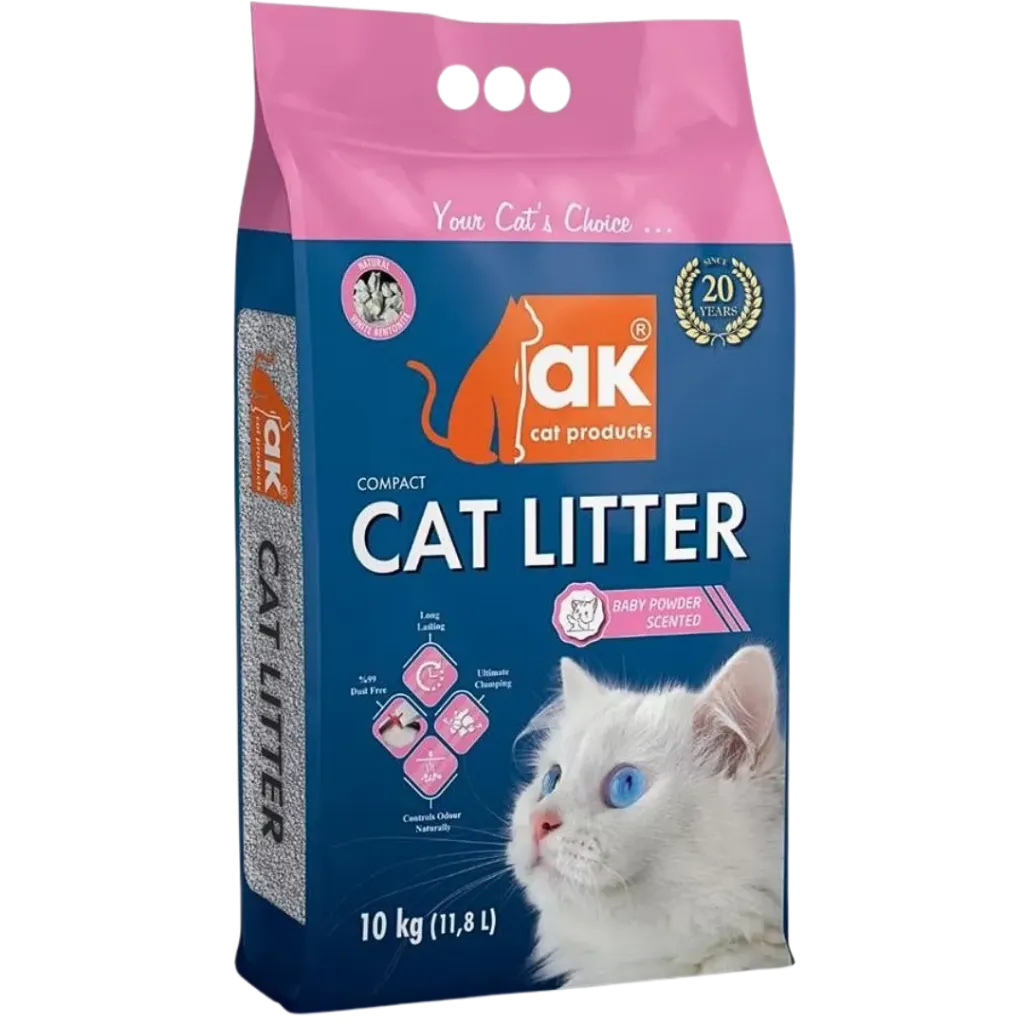 Ak Baby Powder Scented Fine Grained Cat Litter 10kg