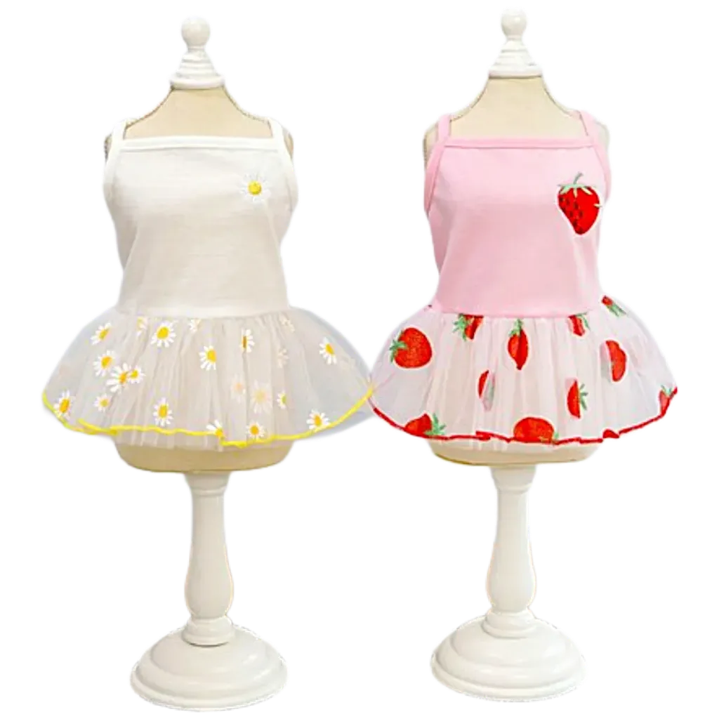Strawberry & Daisy Dress For Cats & Dogs